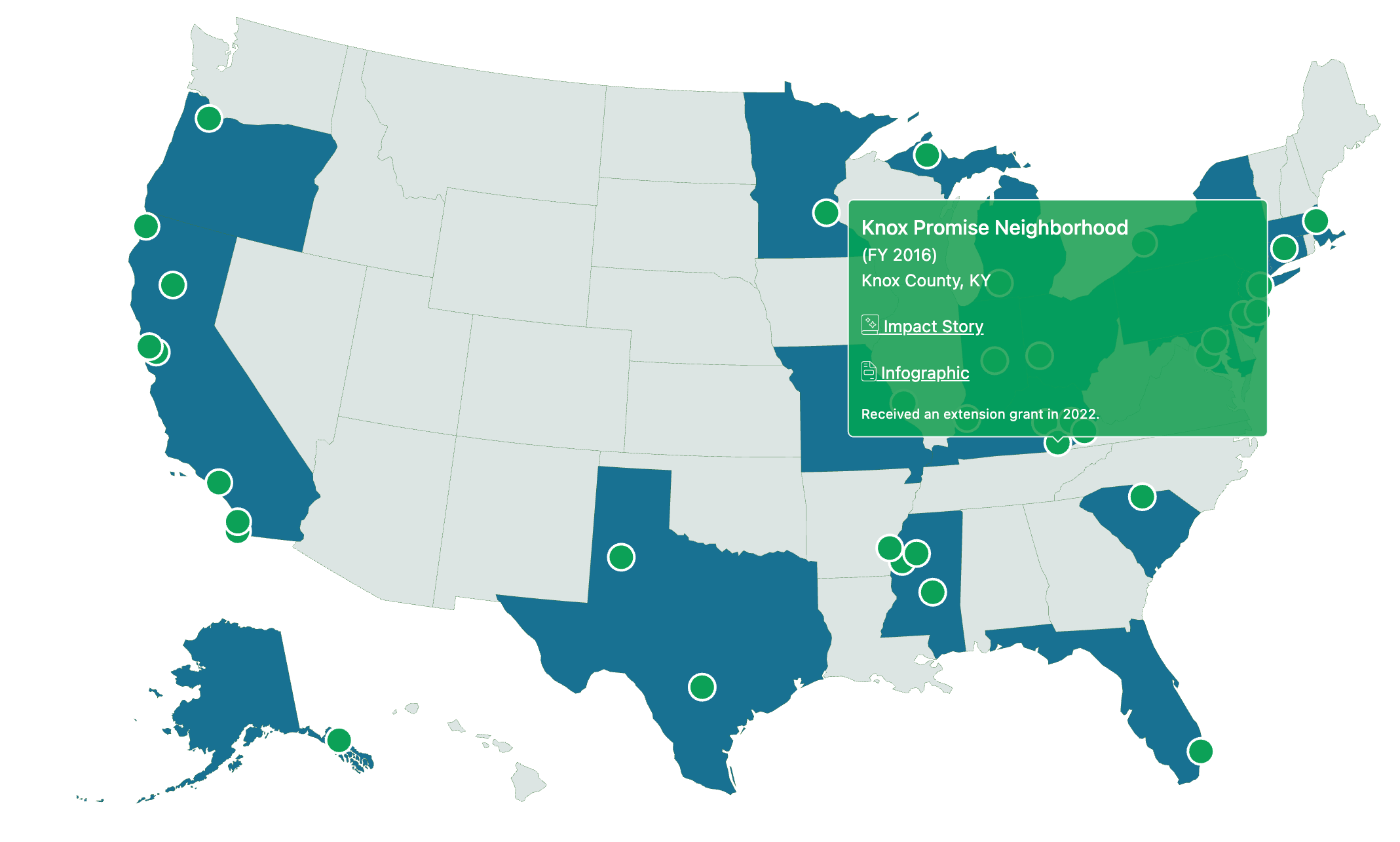 A map with hover overlays