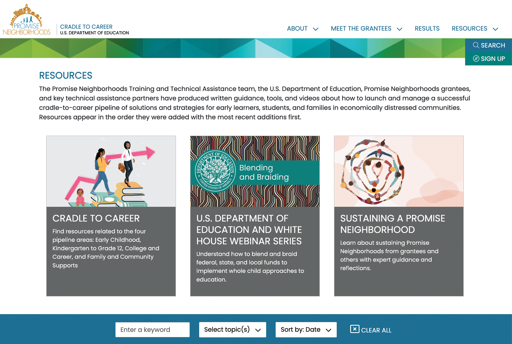 Resources with search.